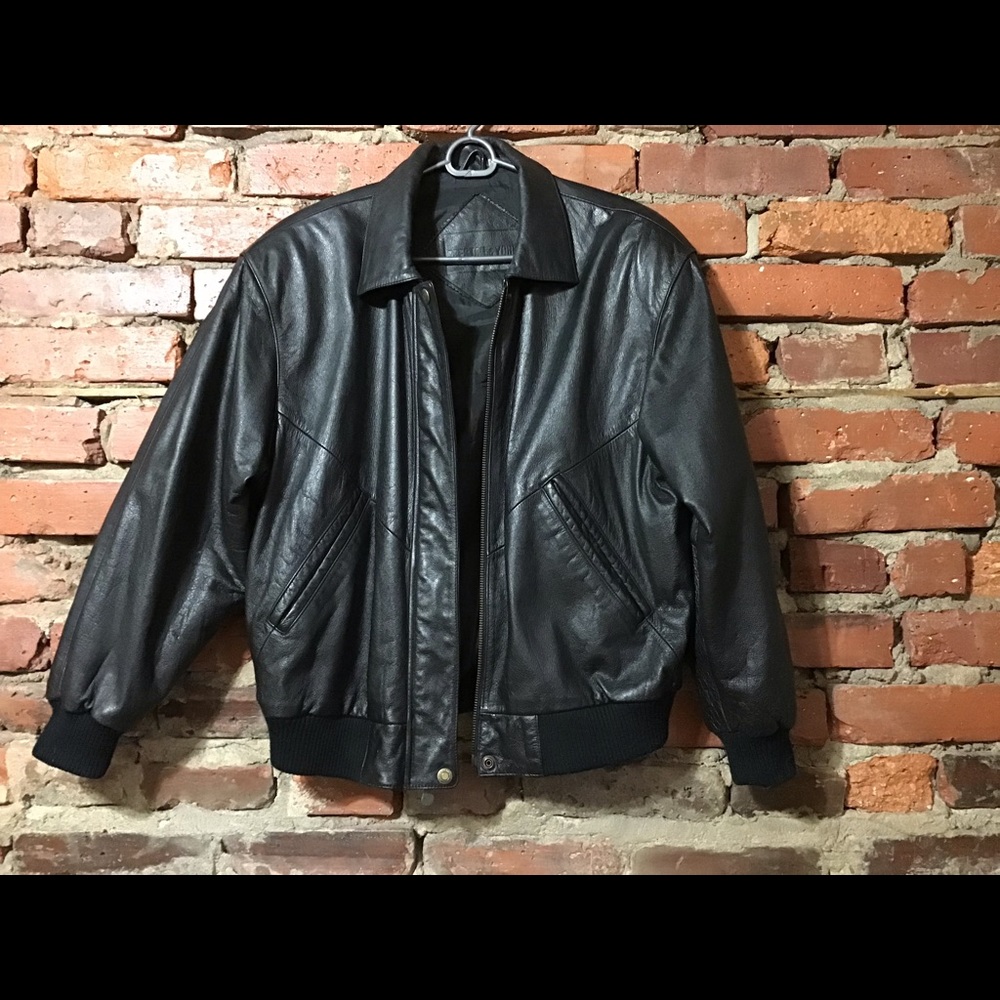 Men’s XS Preston & York black leather jacket